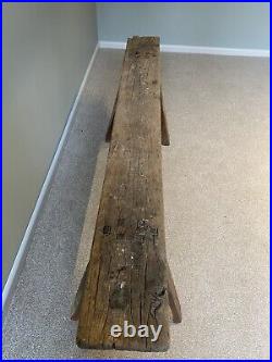 Antique vintage rustic wooden bench seating