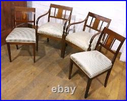 Antique vintage set of 4 inlaid dining chairs
