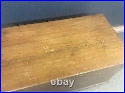 Antique vintage wooden trunk, ottoman, blanket box or coffee table