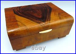 Art Deco Wooden Box Marquetry Geometric Vintage 1930s 1920s Wood
