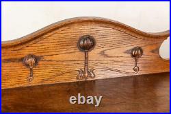 Arts And Crafts Oak Sideboard Vintage Hallway Cupboard Credenza Solid Wood