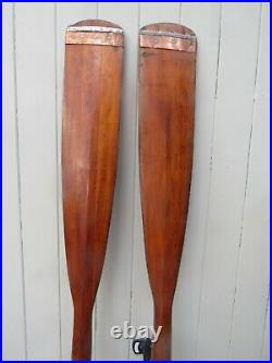Attractive Antique Vintage Old Polished Wooden Rowing Oars Shop Pub Display