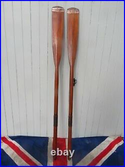 Attractive Antique Vintage Old Polished Wooden Rowing Oars Shop Pub Display