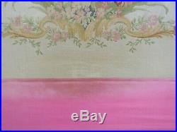 Beautiful Antique / Vintage French Original Painted Tapestry Double Bed