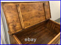 Beautiful Italian Vintage solid wood hand made trunk with cupboards and drawers