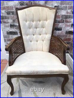 Beautiful Vintage Antique Bergere Winged Armchair