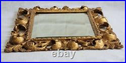 Beautiful Vintage Rococco Wall Mirror Bevelled Glass Plate Hand Carved Wood