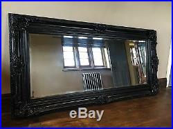 Black Gothic Large French Boudior Statement Vintage Over mantle Wall Mirror 5ft