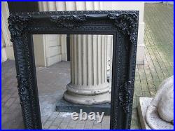 Black Large French Overmantle Vintage Period Ornate Statement Wall Mirror 5ft