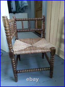 Bobbin Rush Corner Chair antique vintage