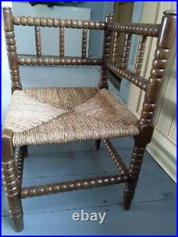 Bobbin Rush Corner Chair antique vintage