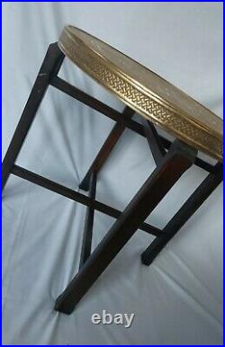Brass Wood Folding Table Vintage Moroccan Style Round Brass Coffee Table Antique