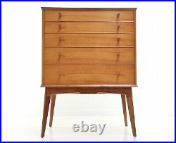 British Alfred Cox for Maples Mid Century Walnut Chest of Drawers Vintage