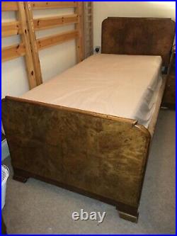 Burr walnut vintage antique single beds VONO Edwardian
