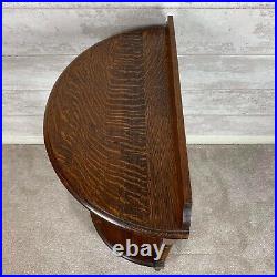 Charming Vintage Solid Oak Wood Barley Twist Half Moon Console Table