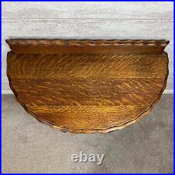 Charming Vintage Solid Oak Wood Barley Twist Half Moon Hallway Console Table