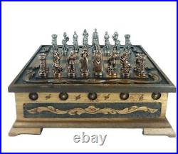 Chess Set Vintage Chess Board Hand Carved Solid Walnut Wood Antique Chess Pieces