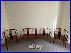 Chinese Ming 19th Century Huanghuali Wood Chairs & Bench Set Vintage Antique
