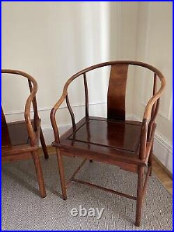 Chinese Ming 19th Century Huanghuali Wood Chairs & Bench Set Vintage Antique