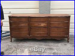 Dixie Furniture Vintage Wood French Provincial Triple Dresser 880-5