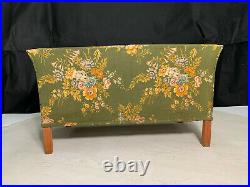 EB2253 Danish Green Floral Fabric-Seater Sofa with Pine Legs Vintage Mid-Century