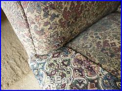 EB693 Patterned Fabric Two-Seater Sofa Vintage Lounge Couch Retro Settee