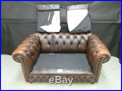 EB841 Dark Brown Leather Chesterfield Two Seater Sofa Vintage Couch Retro Settee