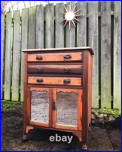 Edwardian vintage furniture Quirky Antique Cabinet Pitch Pine Draws