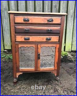 Edwardian vintage furniture Quirky Antique Cabinet Pitch Pine Draws