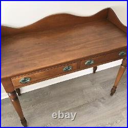 Elegant Vintage Pine Wood 2 Drawer Tall Hallway Console Table Number 1