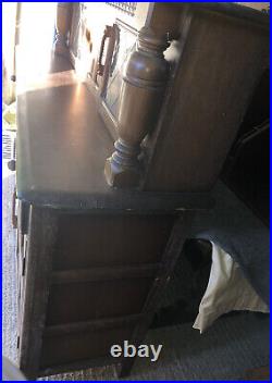 Ercol Solid Wood Carved Display Cupboard Sideboard Cabinet Retro Vintage Antique