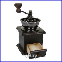 Evelyne Wood Vintage Antique Coffee Bean Mill Windmill Hand Crank Manual Grinder
