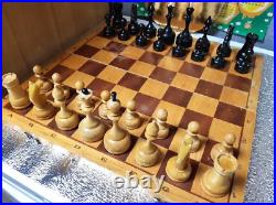 Exclusive 1970s USSR Soviet Tournament Chess Big Vintage Antique Wood Old