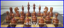 Exclusive Soviet Hand Carved Chess Set 60s Wooden Vintage USSR Antique Knights