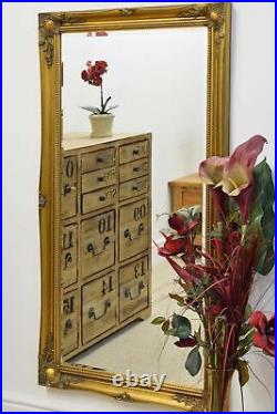 Extra Large Gold Wall Wood Mirror Antique Vintage 4Ft6 X 2Ft6 137cm X 76cm