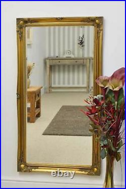 Extra Large Gold Wall Wood Mirror Antique Vintage 4Ft6 X 2Ft6 137cm X 76cm
