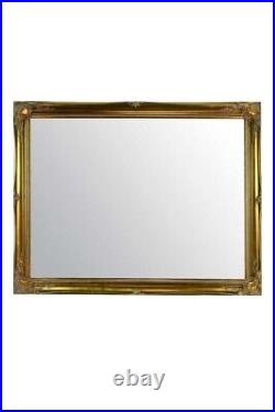 Extra Large Gold Wood Painted Wall Mirror Vintage Antique 3Ft10 X 3Ft 117 X 91cm