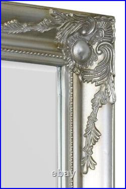 Extra Large Mirror Silver Wall Vintage Antique Wood Framed 3Ft8x2Ft8 110 x 79cm