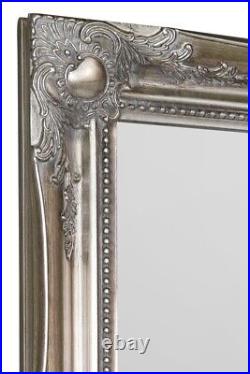 Extra Large Mirror Silver Wood Wall Antique Vintage 4Ft6 X 2Ft6 137cm X 76cm