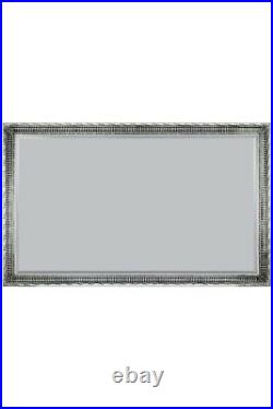 Extra Large Silver Vintage Design Wall Mirror 201cm x 140cm 6ft7 x 4ft7