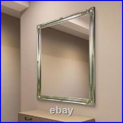 Extra Large Silver Wood Wall Mirror Antique Vintage 4Ft6 X 3Ft6 137cm X 106cm
