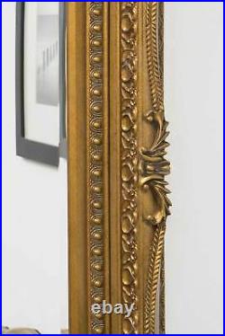 Extra Large Wall Mirror Gold Full Length Vintage Wood 4Ft X 3Ft 122 X 92cm