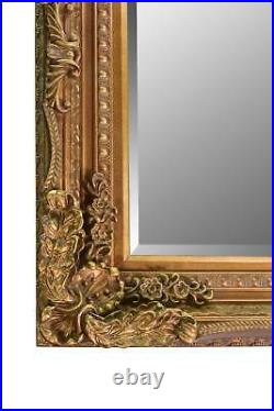 Extra Large Wall Mirror Gold Full Length Vintage Wood 6Ft X 3Ft 183cm x 91cm