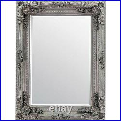 Extra Large Wall Mirror Silver Full Length Vintage Wood 4ft x 3ft 120cm x 90cm