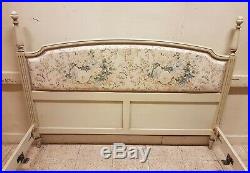 Fab Vintage French Painted Louis XVI Style King Size Bed Romantic Floral Fabric