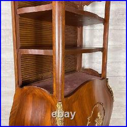 Fabulous Vintage Style French Solid Veneer Wood 3 Shelf Open Display Cabinet