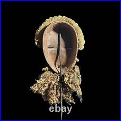 Fine Dan Mask Vintage antique hand carved wood African Dan mask shells-8155
