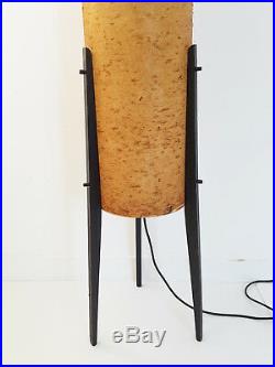 Floor Lamp Rocket Tripod Vintage Of Miroslav Divis 1970 Wood & Resin 70'S 70S
