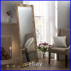 Florence Full Length Vintage Gold Shabby Chic Leaner Wall Floor Mirror 64x28