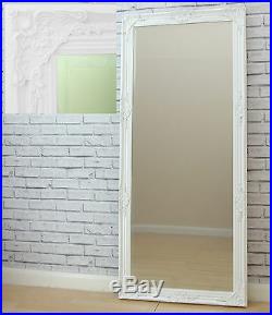 Florence Full Length Vintage White Shabby Chic Leaner Wall Floor Mirror 64x28